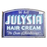 JULYSIA HAIR CREAM - DOUBLE SIDED ENAMEL SHOP ADVERTISING SIGN