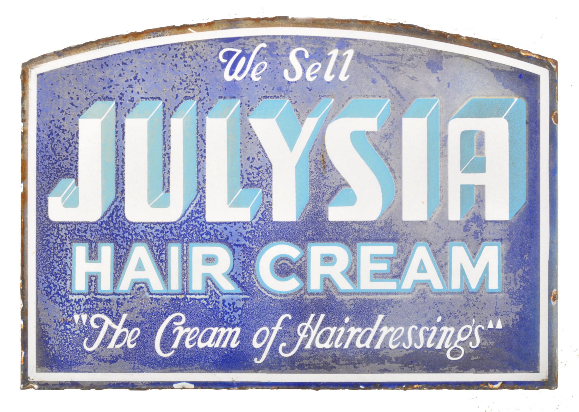 JULYSIA HAIR CREAM - DOUBLE SIDED ENAMEL SHOP ADVERTISING SIGN - Bild 4 aus 4