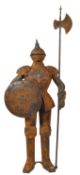 IMPRESSIVE CAST METAL FULL SIZE KNIGHT IN ARMOUR - FILM PROP - THEATRE