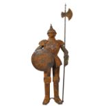 IMPRESSIVE CAST METAL FULL SIZE KNIGHT IN ARMOUR - FILM PROP - THEATRE