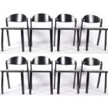 ITALIAN MID CENTURY DESIGN - SET OF 8 STACKING DINING CHAIRS