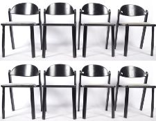 ITALIAN MID CENTURY DESIGN - SET OF 8 STACKING DINING CHAIRS