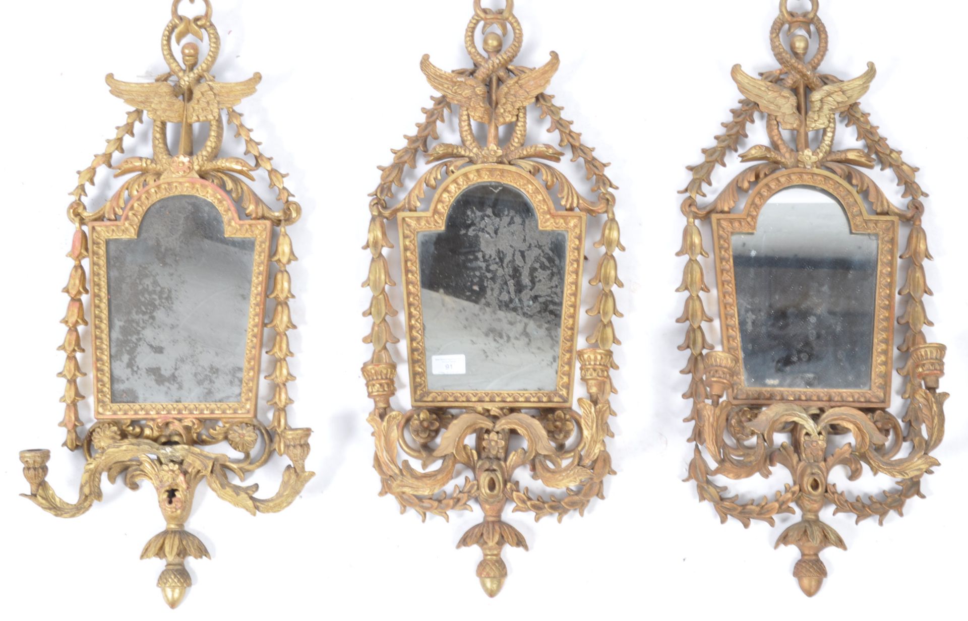 19TH CENTURY GIRANDOLE GILT WOOD FLORENTINE WALL MIRRORS - Bild 2 aus 16