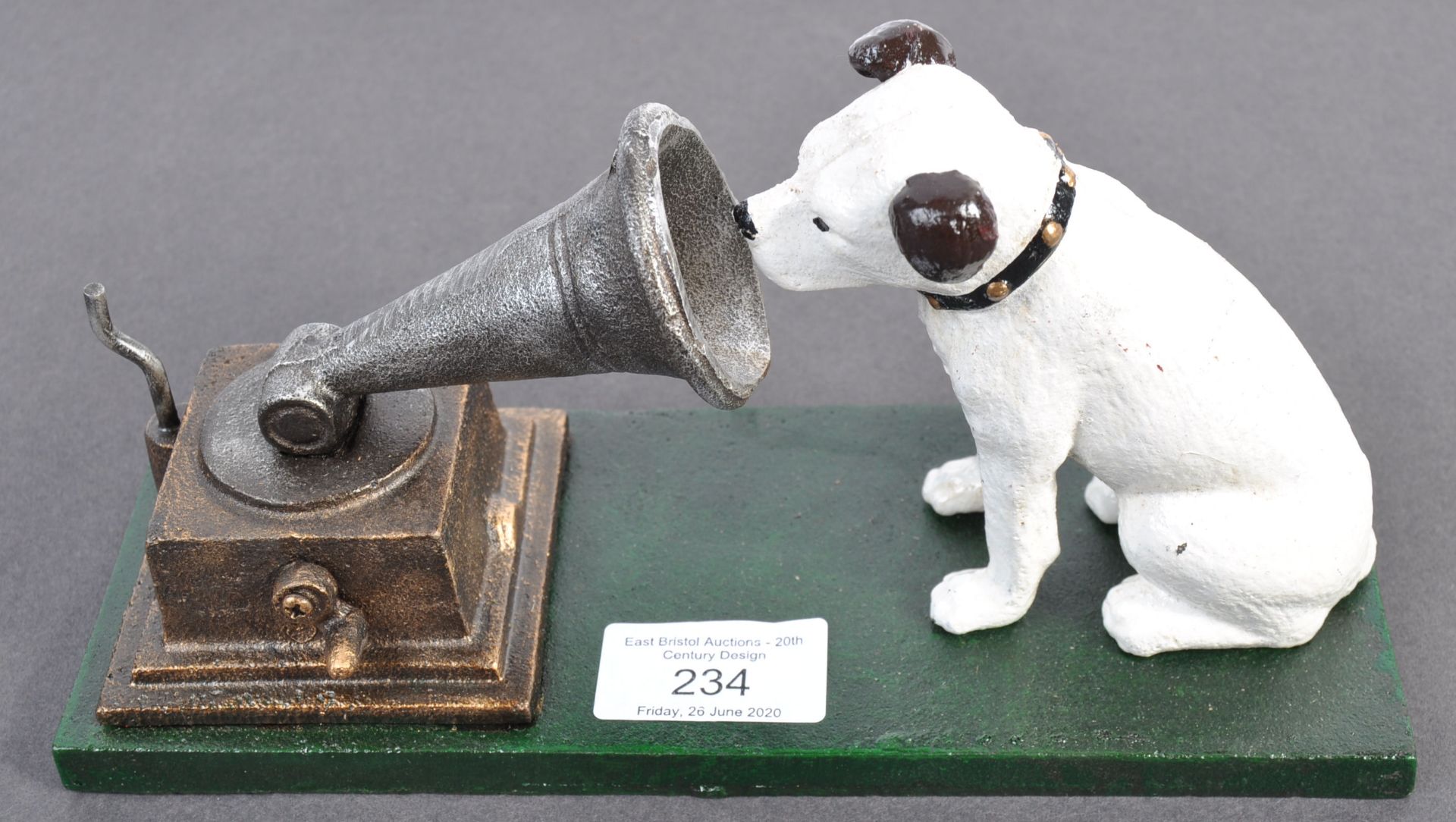 CONTEMPORARY VINTAGE CAST IRON HMV DOG NIPPER GRAMAPHONE FIGURE - Image 2 of 6