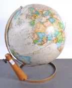 MID CENTURY AMERICAN REPLOGLE 16" RETRO DESK TOP GLOBE