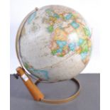 MID CENTURY AMERICAN REPLOGLE 16" RETRO DESK TOP GLOBE