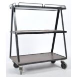 RETRO 20TH CENTURY TUBULAR METAL A-FRAME SERVING TROLLEY