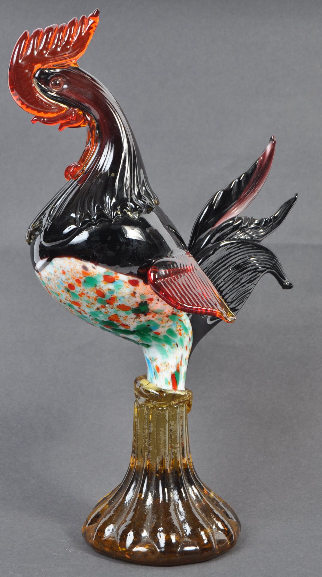 MURANO ART GLASS ITALIAN MID CENTURY COCKEREL SCULPTURE