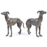 PAIR OF DECORATIVE CONTEMPORARY CAST IRON GREYHOUNDS