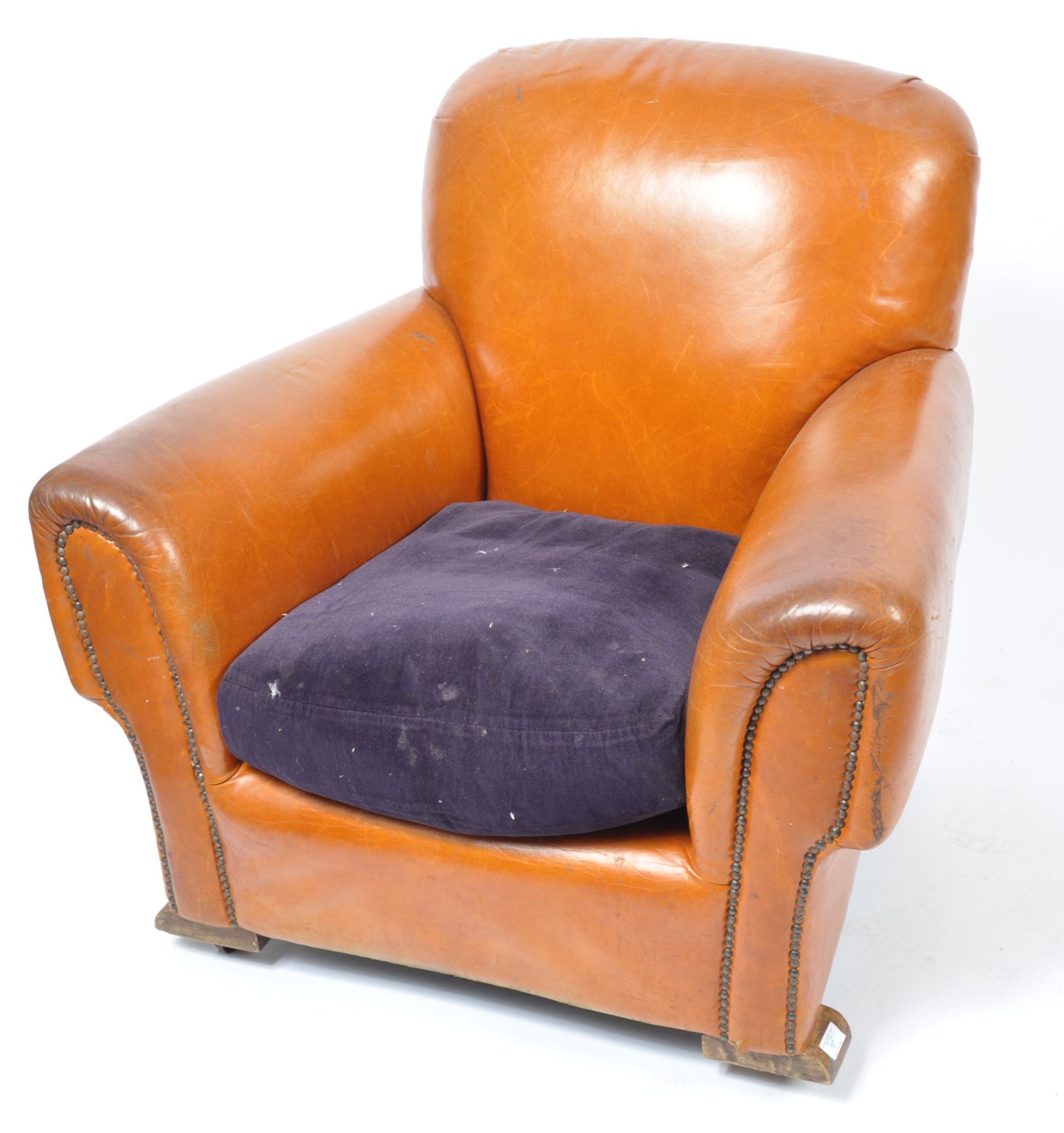 ANTIQUE 1930'S ART DECO LEATHER CLUB / CHESTERFIELD ARMCHAIR - Bild 2 aus 7