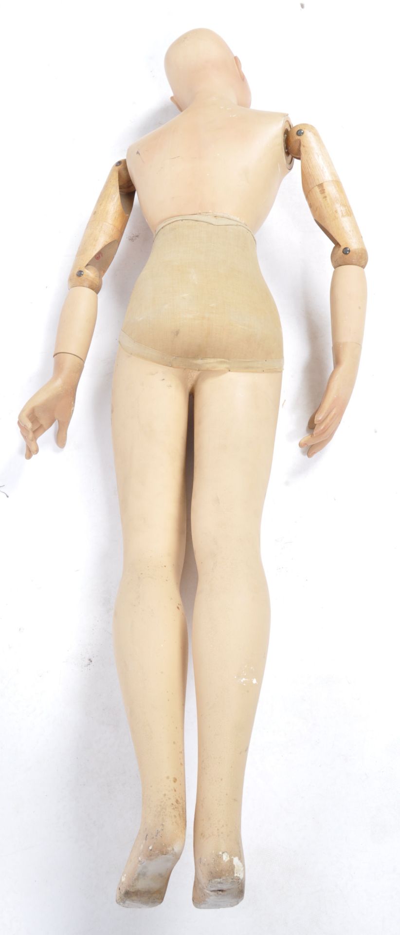 VINTAGE PLASTER AND WOOD ADJUSTABLE SHOP MANNEQUIN - Bild 6 aus 6