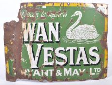 SWAN VESTAS BRYANT & MAY ORIGINAL ENAMEL ADVERTISING SIGN