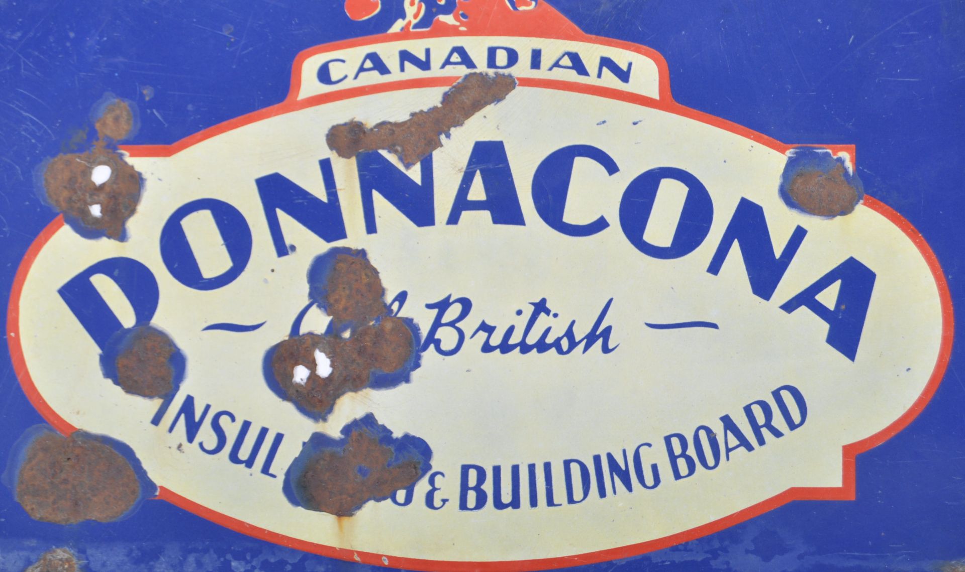 DONNACONA - BRITISH CANADIAN RARE ENAMEL ADVERTISING SIGN - Bild 2 aus 5