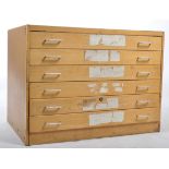 RETRO 20TH CENTURY BEECH ARCHITECTS PLAN CHEST OF DRAWERS