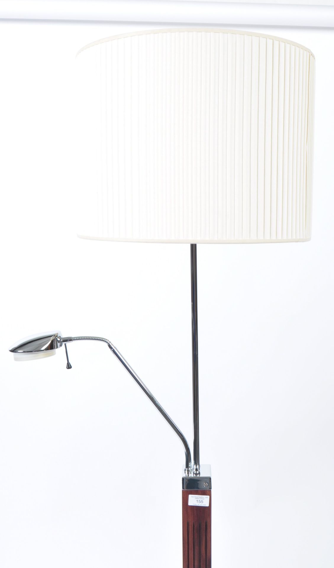 ART DECO REVIVAL CHROME & MAHOGANY STANDARD / FLOOR LAMP - Bild 2 aus 3