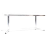 MID CENTURY EUROPEAN BELGIAN CHROME AND TILE TOP COFFEE TABLE