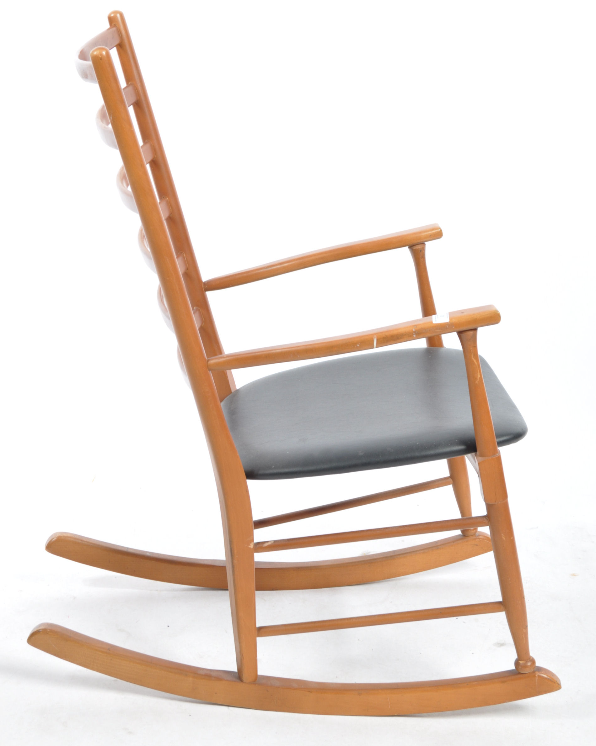 SCANDART MID CENTURY TEAK WOOD ROCKING CHAIR - ARMCHAIR - Image 6 of 7