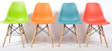 MANNER OF CHARLES & RAY EAMES - SET 4 HARLEQUIN DINING CHAIRS