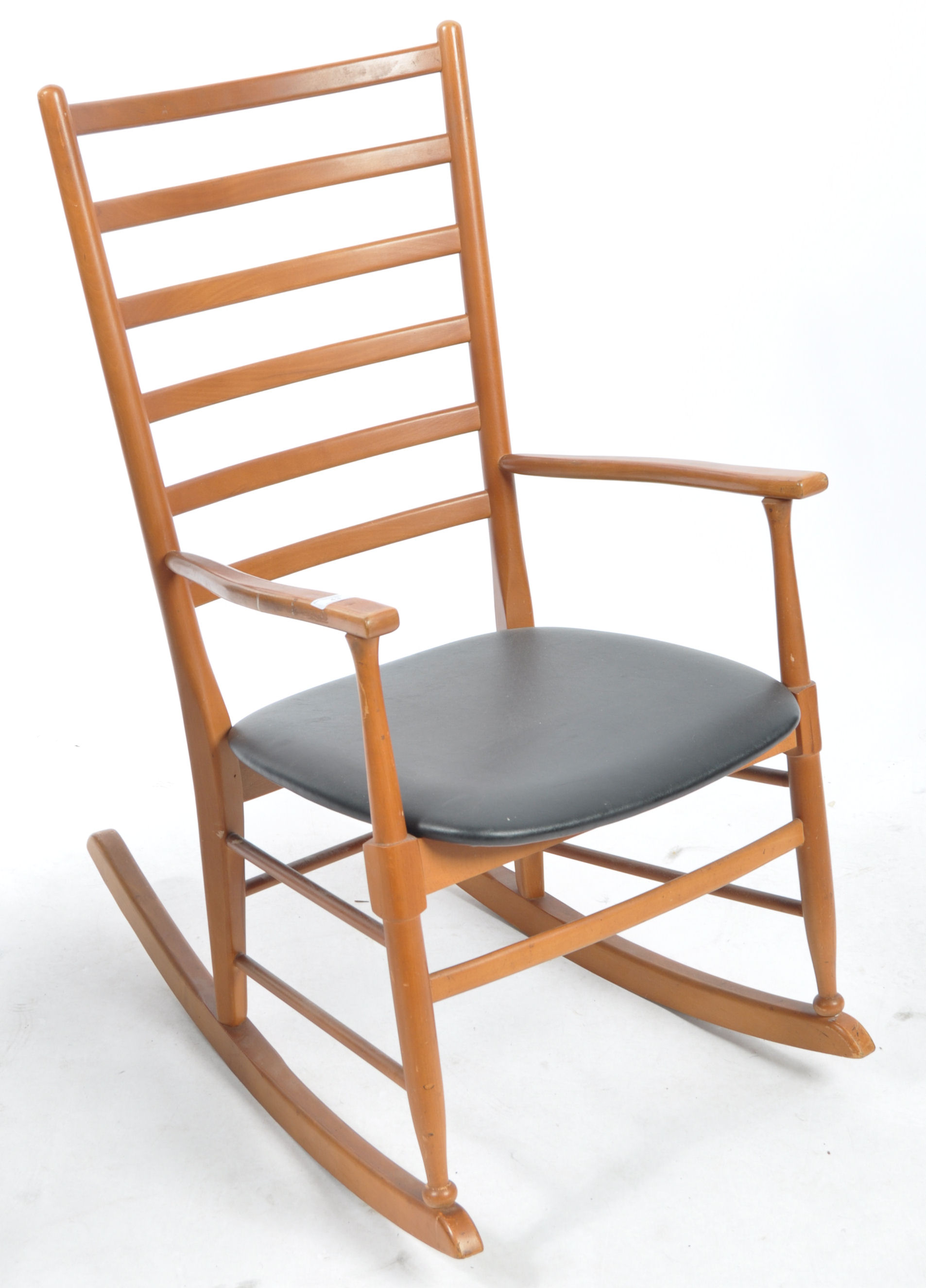 SCANDART MID CENTURY TEAK WOOD ROCKING CHAIR - ARMCHAIR - Image 2 of 7