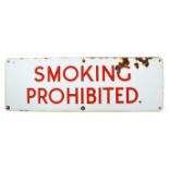 20TH CENTURY ENAMEL DANGER WARNING SIGN SMOKING PROHIBITED