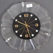 MID CENTURY JUNGHANS ECHT CRYSTAL MIMALIST SUNBURST CLOCK