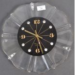 MID CENTURY JUNGHANS ECHT CRYSTAL MIMALIST SUNBURST CLOCK