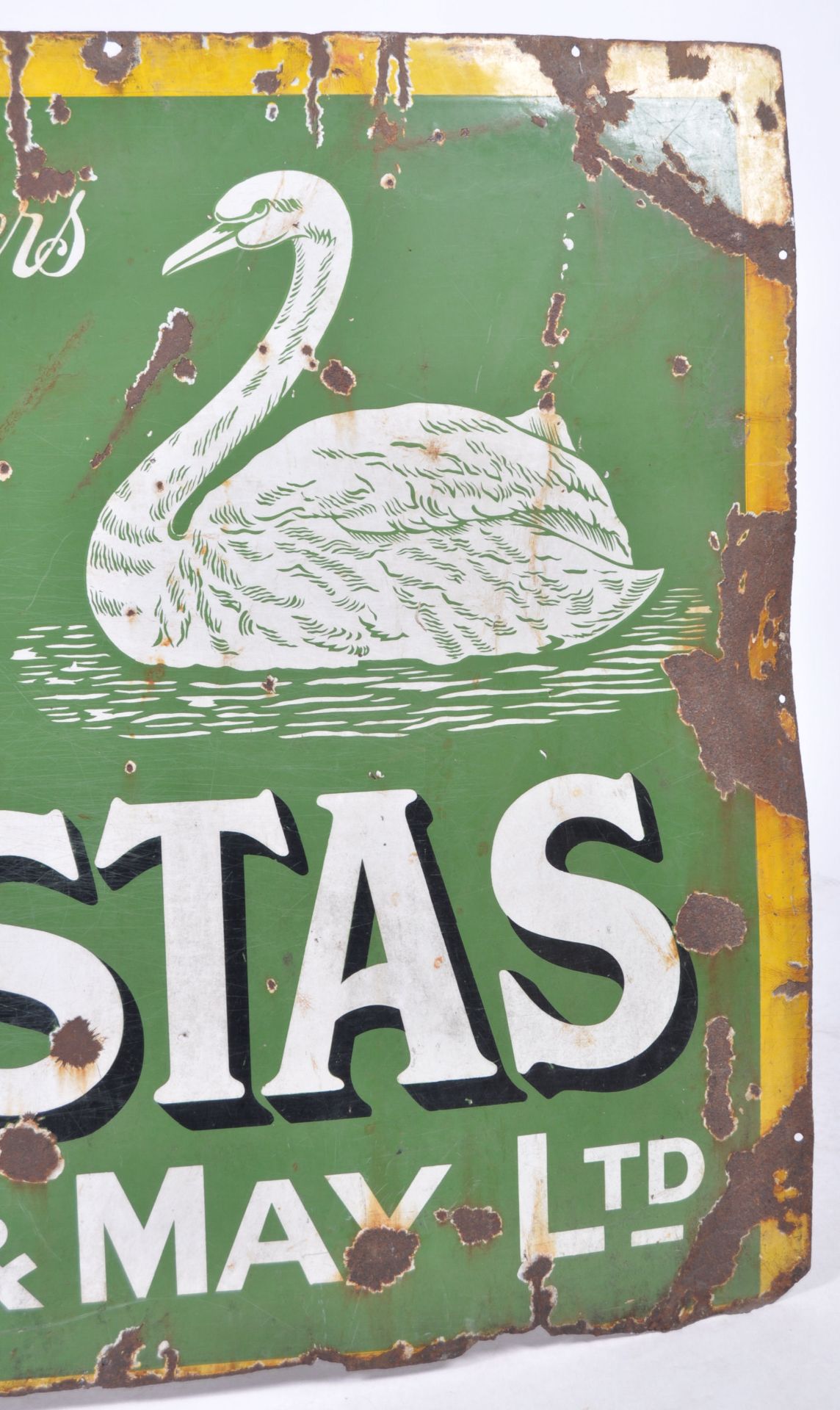 SWAN VESTAS BRYANT & MAY ORIGINAL ENAMEL ADVERTISING SIGN - Bild 4 aus 5