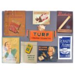 SET OF EIGHT MID CENTURY CIGARETTE SHOP ADVERTISING SIGNS