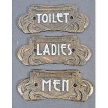 SET OF ART DECO HOTEL / RAILWAY REVIVAL CAST IRON DOOR PLAQUES