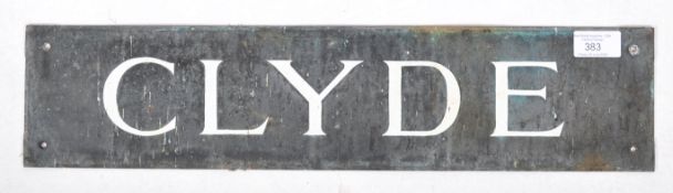 EARLY 20TH CENTURY BRONZE WALL SIGN PLAQUE - CLYDE