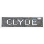 EARLY 20TH CENTURY BRONZE WALL SIGN PLAQUE - CLYDE