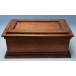 An early 20th century antique oak Bible box - chest having and oversized hinged lid opening to