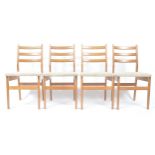 BRITISH 20TH CENTURY DESIGN - 4 RETRO 1960'S DINING CHAIRS