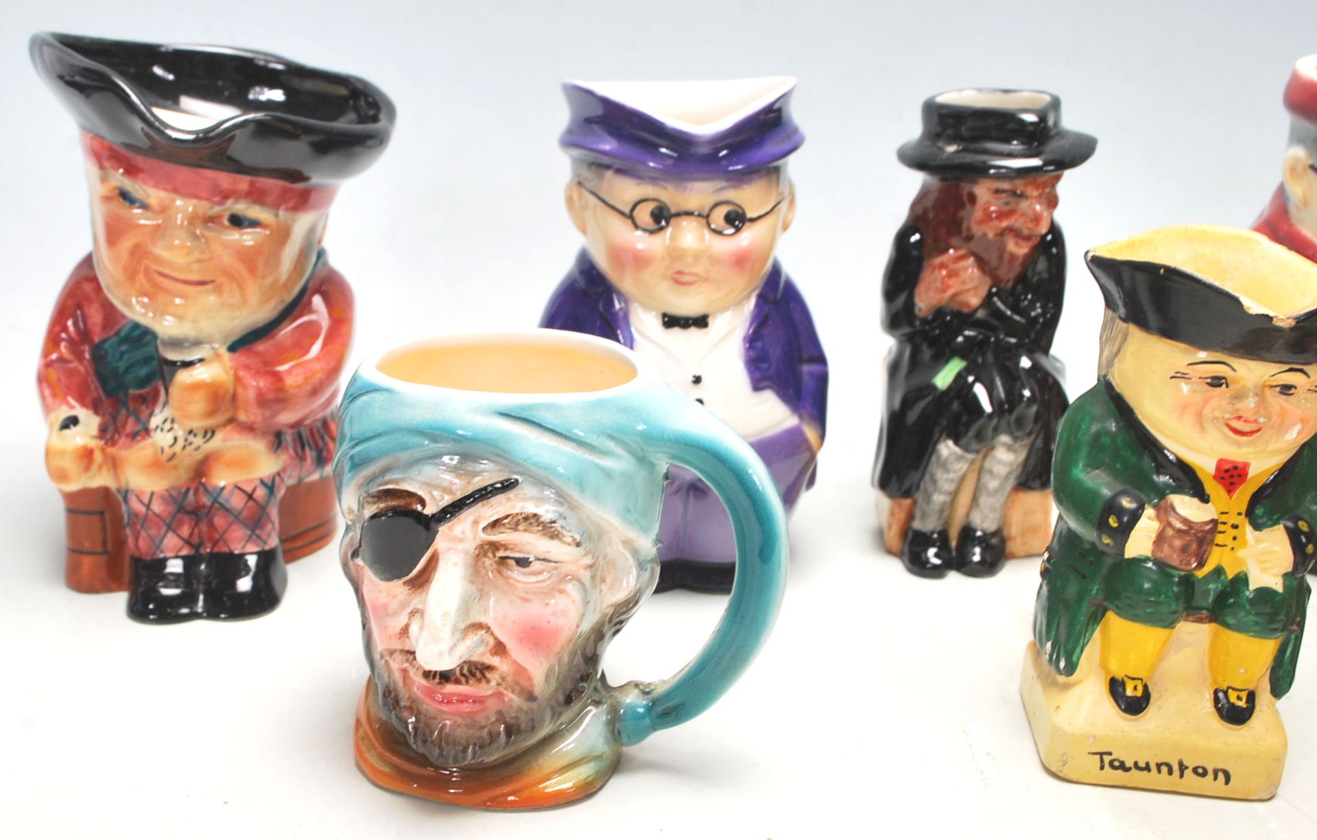 A large collection of miniature 20th Century character Toby Jugs to include, Sylvac, Royal - Image 4 of 8