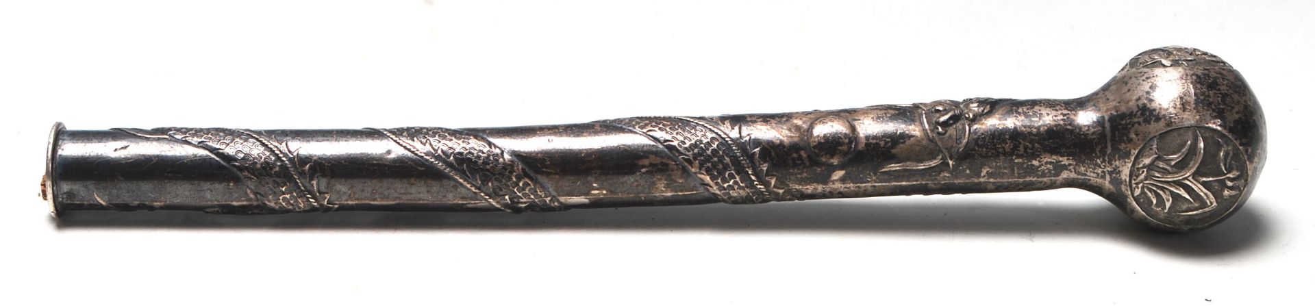 A late 19th / early 20th Century antique walking stick handle having raised Chinese dragon - Bild 3 aus 5