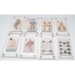 A collection of 8x assorted 19th Century Victorian pictorial playing cards of French and English