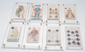 A collection of 8x assorted 19th Century Victorian pictorial playing cards of French and English