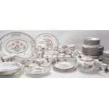 An extensive Wedgwood Kutani crane dinner and tea service consisting of dinner plates, side