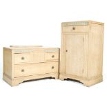 A mid century 1950's retro limed oak chest of draw