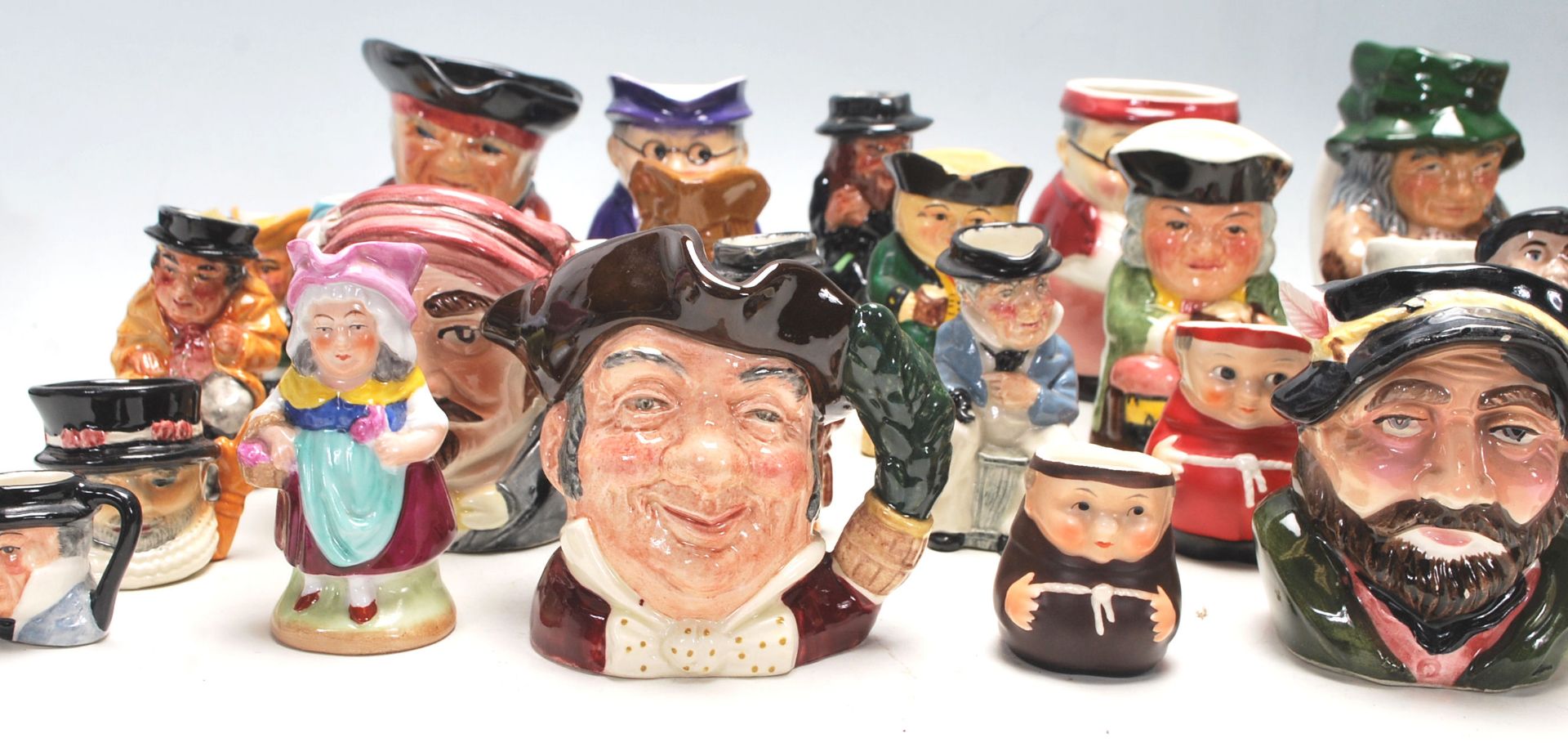 A large collection of miniature 20th Century character Toby Jugs to include, Sylvac, Royal - Image 2 of 8