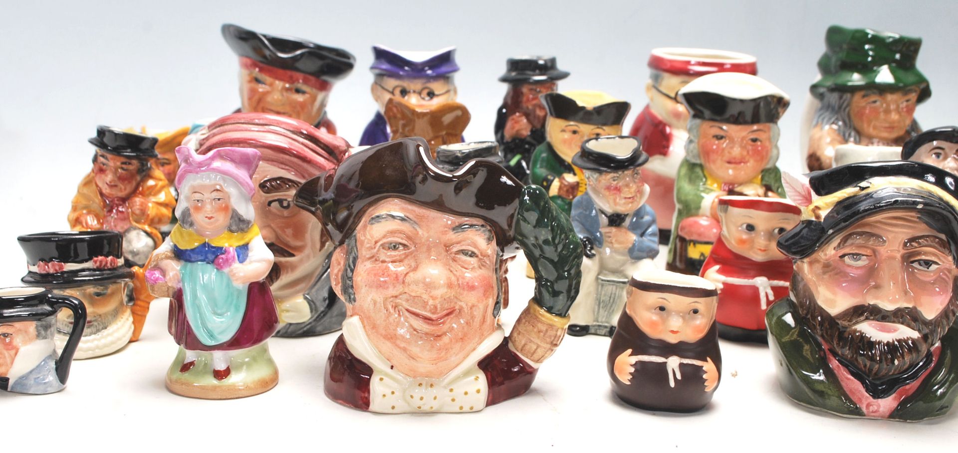 A large collection of miniature 20th Century character Toby Jugs to include, Sylvac, Royal - Bild 2 aus 8