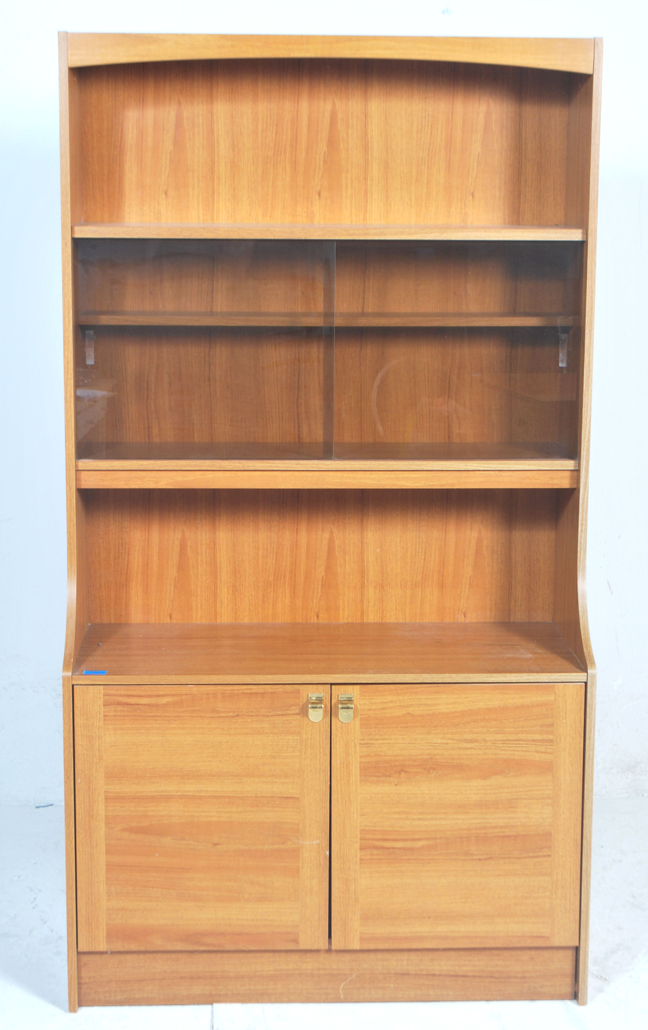 A retro 20th century teak wood veneer  room divider - bookcase cabinet. The upright body with - Image 2 of 5
