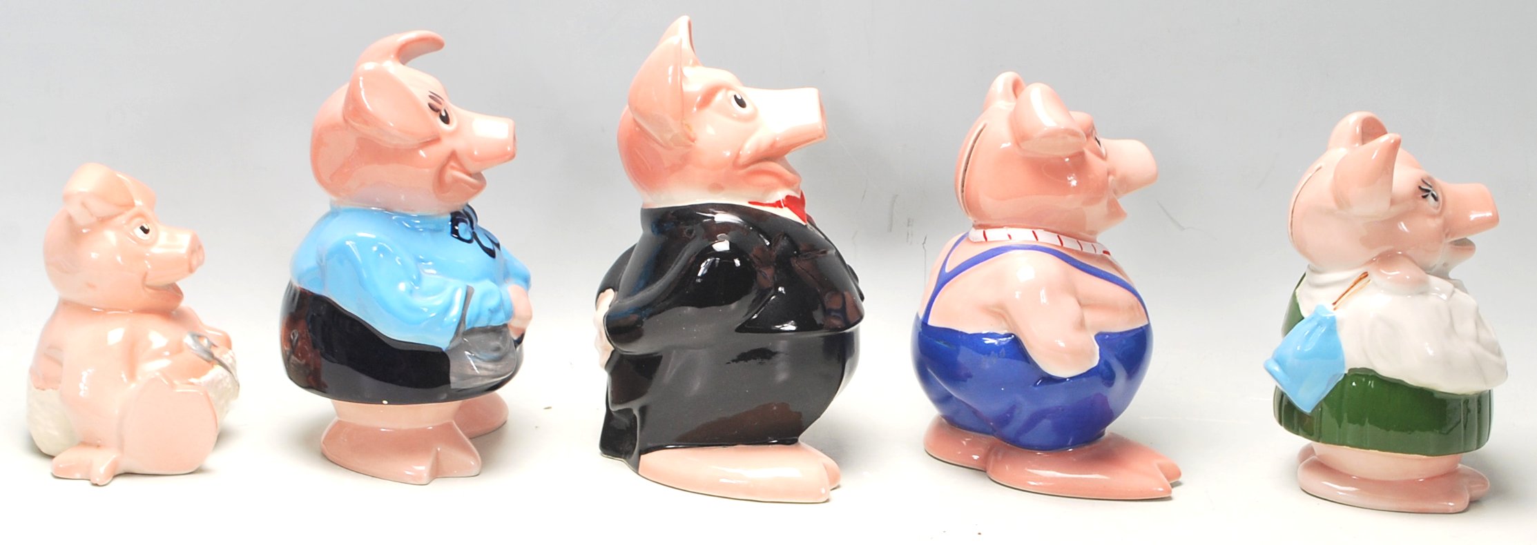 A set of five vintage Wade made NatWest bank advertising / savings / money box pigs. Unboxed, but - Image 2 of 7