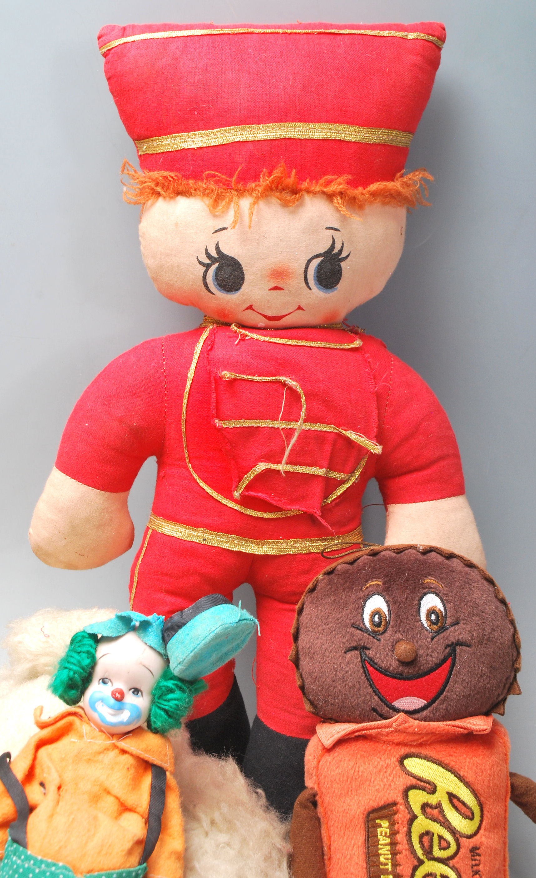 A collection of mid 20th century soft toys to include two Mickey Mouse and others in a vintage brown - Image 6 of 8