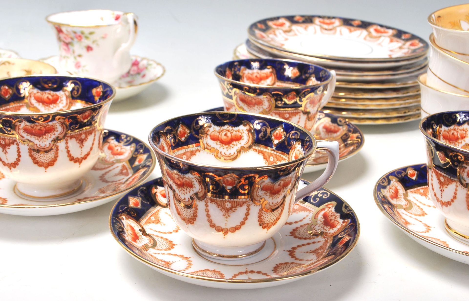 Two vintage Royal Albert English china tea services to include an Imari pattern tea service - Image 4 of 10