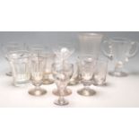 Aa collection of late 19th century and 20th century Victorian cut glass drinking glasses to