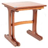 A mid century nest of 2 retro vintage G-Plan teak graduating nest of tables in the Fresco pattern.