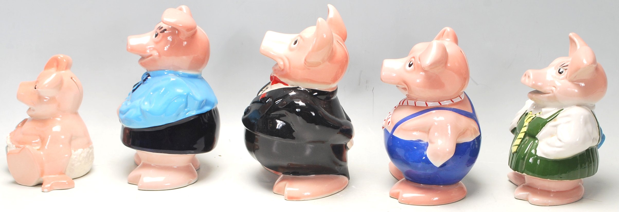 A set of five vintage Wade made NatWest bank advertising / savings / money box pigs. Unboxed, but - Image 4 of 7