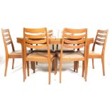 Nathan Furniture - British modern design. A mid century teak wood dining rooms suite comprising an