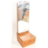 A good 1930's Art Deco Cotswold school golden oak pedestal drawer cheval mirror . The adjustable,
